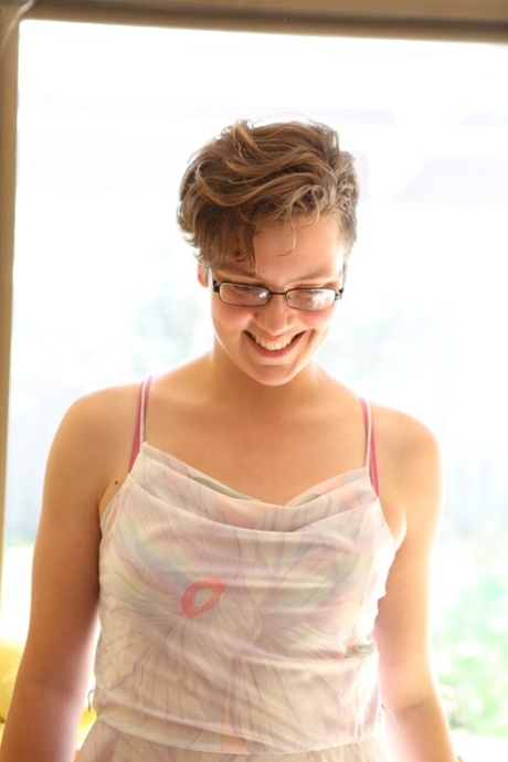 short hair glasses hot nude image
